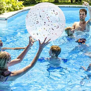 MCPINKY 3PCS Glitter Beach Balls for Summer Fun