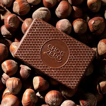 Keto Milk Chocolate Hazelnut Bark by ChocZero - No Added Sugar, Gluten Free - Sweetened with Monk Fruit (6 oz per bag, 2 bags)