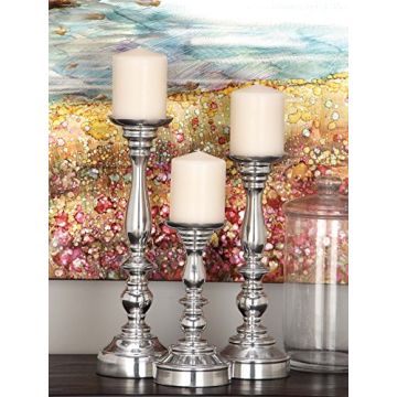 Deco 79 Traditional Aluminum Candle Holder for Elegant Decor