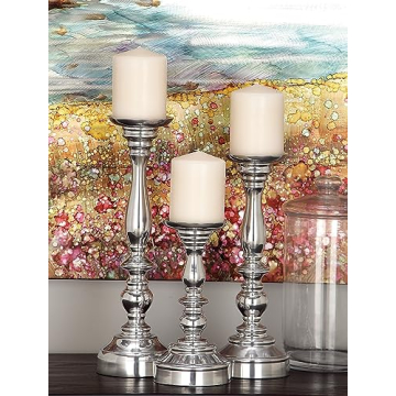 Deco 79 Traditional Aluminum Candle Holder for Elegant Decor