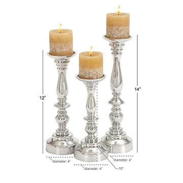 Deco 79 Traditional Aluminum Candle Holder for Elegant Decor