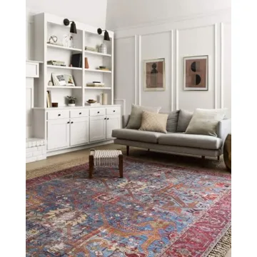 Loloi II Loren Blue/Red Runner Rug for Stylish Homes