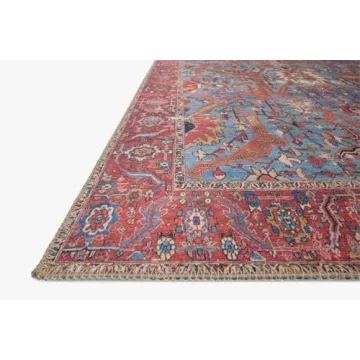Loloi II Loren Blue/Red Runner Rug for Stylish Homes