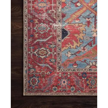 Loloi II Loren Blue/Red Runner Rug for Stylish Homes