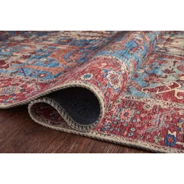 Loloi II Loren Blue/Red Runner Rug for Stylish Homes