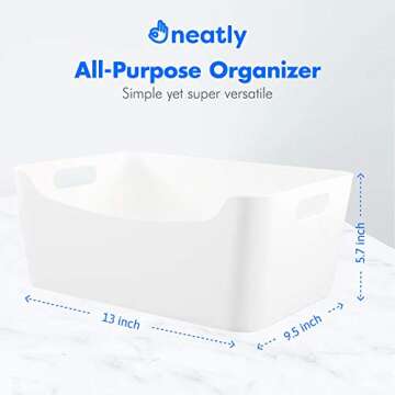 Storage Bins - Plastic Organizers and Storage Box, Versatile Kitchen Pantry Organization and Storage, Under Sink Bathroom Organizer, Toy Baskets, Food Storage Containers for Organizing