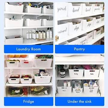 Storage Bins - Plastic Organizers and Storage Box, Versatile Kitchen Pantry Organization and Storage, Under Sink Bathroom Organizer, Toy Baskets, Food Storage Containers for Organizing