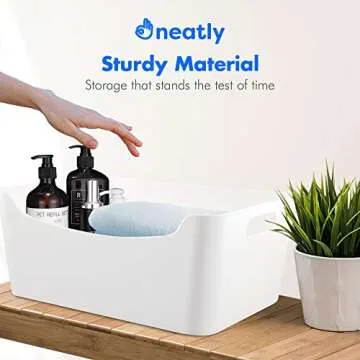 Storage Bins - Plastic Organizers and Storage Box, Versatile Kitchen Pantry Organization and Storage, Under Sink Bathroom Organizer, Toy Baskets, Food Storage Containers for Organizing