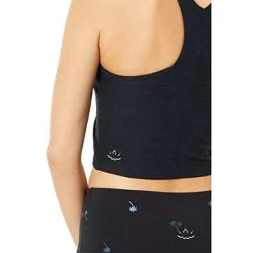 Beyond Yoga Spacedye Focus Cropped Tank Top for Women – Racerback Design – Sleeveless – Four-way Stretch Darkest Night SM One Size