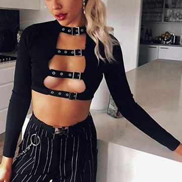 jascaela Women Sexy Hollow Out Crop Top for Parties