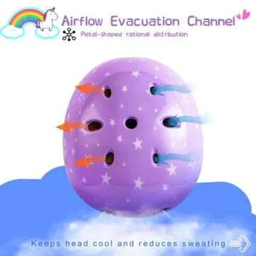 SULIFEEL Kids Bike Helmet for Boys and Girls Adjustable Toddler Skateboard Helmet for Multi-Sports Scooter Cycling Roller Skating Unicorn Purple