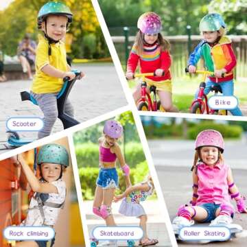 SULIFEEL Kids Bike Helmet for Boys and Girls Adjustable Toddler Skateboard Helmet for Multi-Sports Scooter Cycling Roller Skating Unicorn Purple