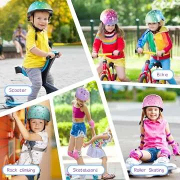 SULIFEEL Kids Bike Helmet for Boys and Girls Adjustable Toddler Skateboard Helmet for Multi-Sports Scooter Cycling Roller Skating Unicorn Purple