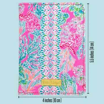 Lilly Pulitzer Vegan Leather Passport Holder, Cute Passport Cover, Travel Wallet with Credit Card Slots, Seaing Things