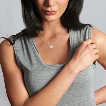 IEFWELL Silver Initial Necklaces for Women - Silver Necklace for Women Teen Girls Gifts for Teen Girls Layered Necklaces for Women Letter A Necklaces for Teen Girls Layered Necklaces for Women Jewelry