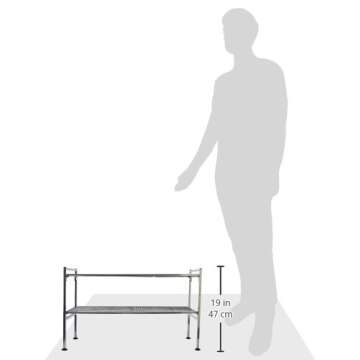 Seville Classics 2-Tier Iron Mesh Utility Shoe Rack, Chrome