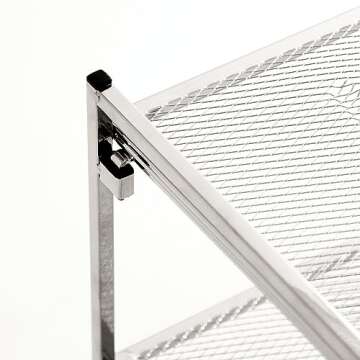 Seville Classics 2-Tier Iron Mesh Utility Shoe Rack, Chrome