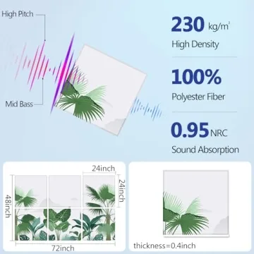 BUBOS 6 Pack Sound Absorbing Panels for Home