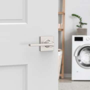 Kwikset Casey Interior Passage Door Handle - Stylish Non-Locking Lever in Satin Nickel