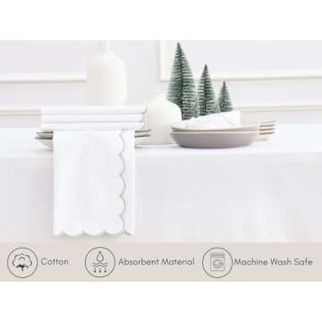 PurpleEssences Elegant Cotton Dinner Napkins - Set of 4