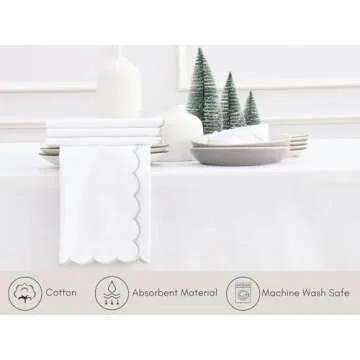 PurpleEssences Elegant Cotton Dinner Napkins - Set of 4