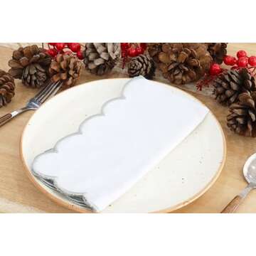 PurpleEssences Elegant Cotton Dinner Napkins - Set of 4