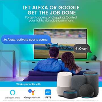 Vont Smart Strip Lights with Multicolor Segmented Lighting, LED Color Changing, Compatible w/Alexa & Google, Music Sync & DIY Mode, 30+ Scenes, 16 Million Colors, Home, Bedroom, Party (16.4 ft)