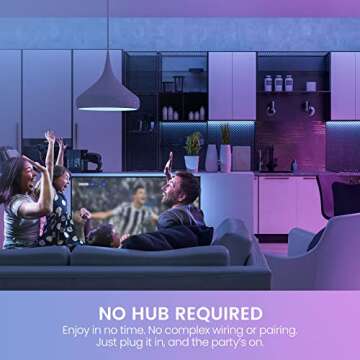 Vont Smart Strip Lights with Multicolor Segmented Lighting, LED Color Changing, Compatible w/Alexa & Google, Music Sync & DIY Mode, 30+ Scenes, 16 Million Colors, Home, Bedroom, Party (16.4 ft)