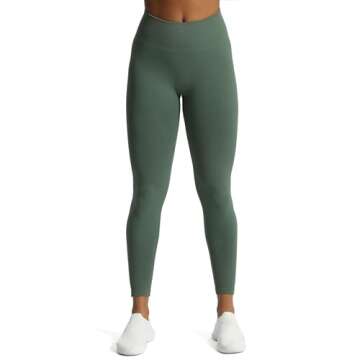 Aoxjox Workout Seamless Leggings for Women High Waisted Fitness Yoga Contour Sculpt Pants 22" (Dark Forest, Medium)