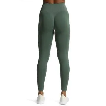 Aoxjox Workout Seamless Leggings for Women High Waisted Fitness Yoga Contour Sculpt Pants 22" (Dark Forest, Medium)