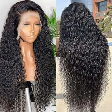 Water Wave Lace Front Wigs Human Hair Wigs for Women HD 13x4 Glueless Lace Frontal Wigs Human Hair Pre Plucked with Baby Hair Wet and Wavy Wigs Human Hair 180% Density Natural Color (24 Inch)