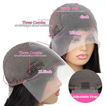 Water Wave Lace Front Wigs Human Hair Wigs for Women HD 13x4 Glueless Lace Frontal Wigs Human Hair Pre Plucked with Baby Hair Wet and Wavy Wigs Human Hair 180% Density Natural Color (24 Inch)