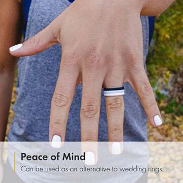 Enso Rings Stackable Pyramid Silicone Wedding Ring – Hypoallergenic Unisex Stackable Wedding Band – Comfortable Minimalist Band – 2.5mm Wide, .8mm Thick Obsidian Black. Size: 6