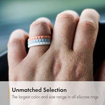 Enso Rings Stackable Pyramid Silicone Wedding Ring – Hypoallergenic Unisex Stackable Wedding Band – Comfortable Minimalist Band – 2.5mm Wide, .8mm Thick Obsidian Black. Size: 6