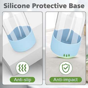 Rionisor Glass Spray Bottles with Silicone Sleeve Protection, Empty 16 oz Refillable Containers, Reusable Spray Bottles with Adjustable Nozzle for Hair, Cleaning Solutions, Essential Oils 1 Pack Blue