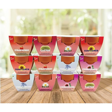 BUZZY Seeds Mini Grow Pots for Gardening Fun and Joyful Gifts
