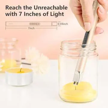 REIDEA Electronic Candle Lighter Long USB Rechargeable Lighter Arc Windproof Flameless Lighter with ...