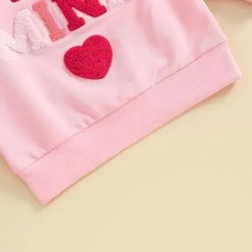 MoZiKQin Toddler Baby Girl Valentines Outfit Crewneck Sweatshirt Long Sleeve Pullover Sweater Shirt Spring Clothes (Be Mine Heart Print Pink,2-3T)
