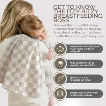 Itzy Ritzy Multi-Use Breastfeeding Cover in Checkerboard Pattern