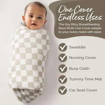 Itzy Ritzy Multi-Use Breastfeeding Cover in Checkerboard Pattern