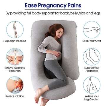 Cauzyart U-Shape Full Body Pregnancy Pillow for Comfort