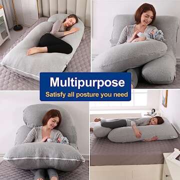 Cauzyart U-Shape Full Body Pregnancy Pillow for Comfort