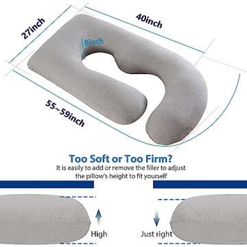 Cauzyart U-Shape Full Body Pregnancy Pillow for Comfort