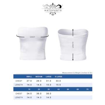 HATOPANTS Tube Crop Shapewear Tops Strapless Cute Sexy Cotton Basic Casual White L