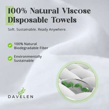 DAVELEN Disposable Large Luxury Towels (50-Count) Spa and Salon Quality Softness for Guests, Clients | Hair, Face, Body Use | Luxurious Comfort, Ecofriendly | Towels Size: 31.5” x 15 (white)