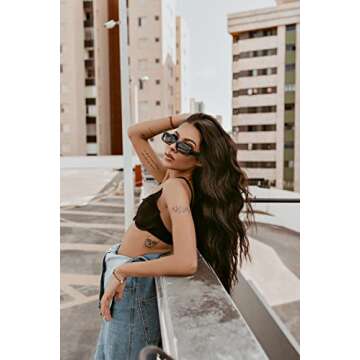 Stylish ENTHYI Rectangle Vintage Sunglasses for Women