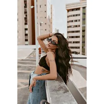 Stylish ENTHYI Rectangle Vintage Sunglasses for Women