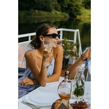 Stylish ENTHYI Rectangle Vintage Sunglasses for Women