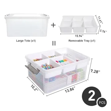 Citylife 17 QT Craft Storage Box with Removable Tray