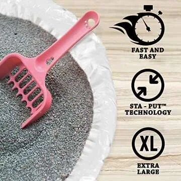 Alfapet Kitty Cat litter box Disposable, Elastic Liners- 30 count For Large, X-Large, Giant, Extra-Giant Litter Pans- With Sta-Put Technology for Firm, Easy Fit- Quick + Clever Waste Cleaners, 3 pack